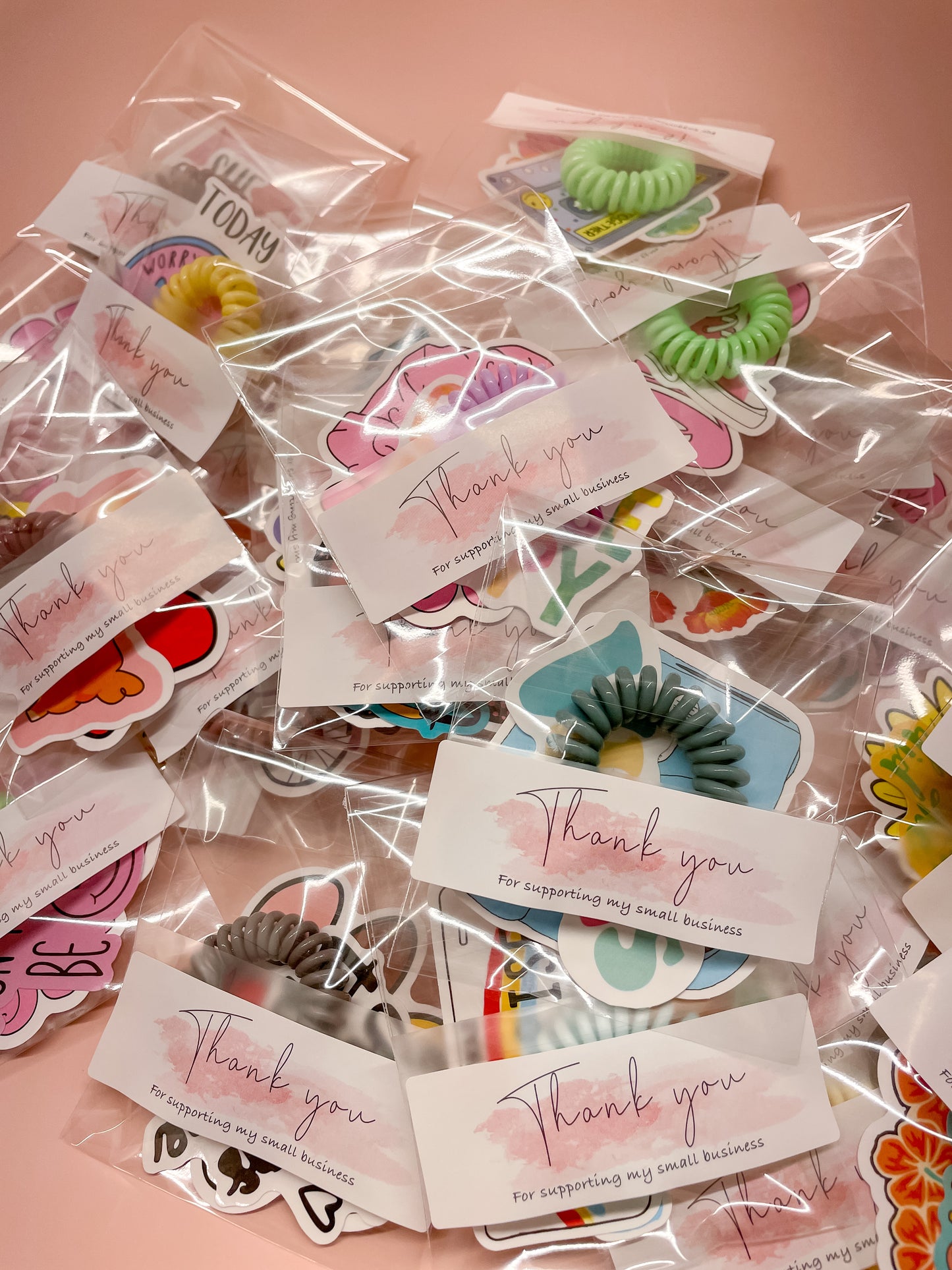 Stickers & Hair Coil Thank You Packaging Inserts